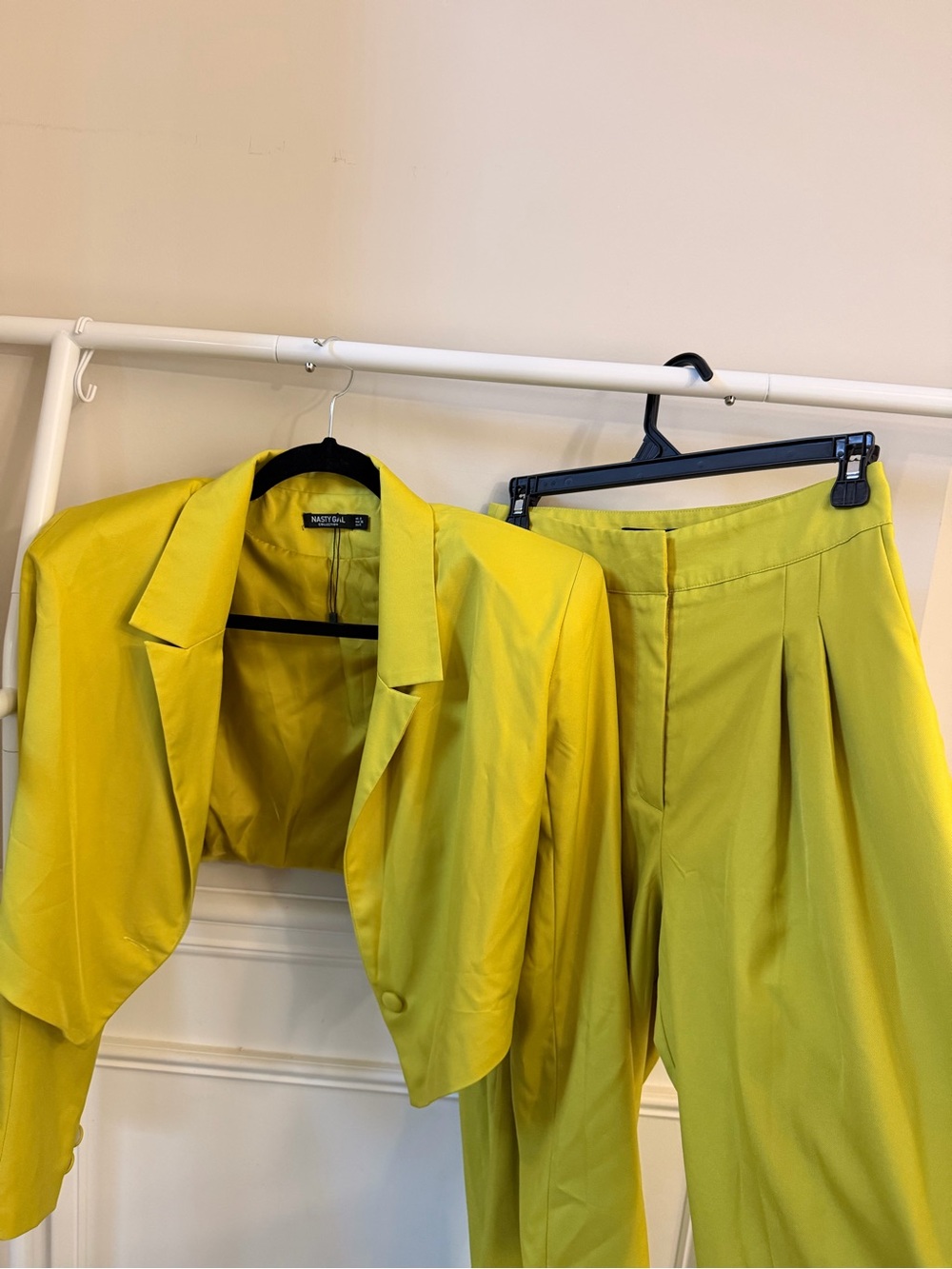 Nasty Gal Lemon Yellow Cropped Blazer